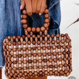 Small wood beaded bag